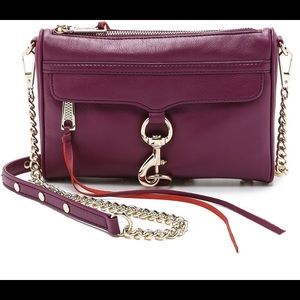 Rebecca Minkoff leather orchid MAC mottled with gold hardware details